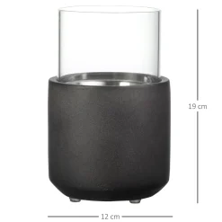 Chimenea de bioetanol Abeto Homcom sobremesa capacidad 0.4L gris 19xØ12 cm