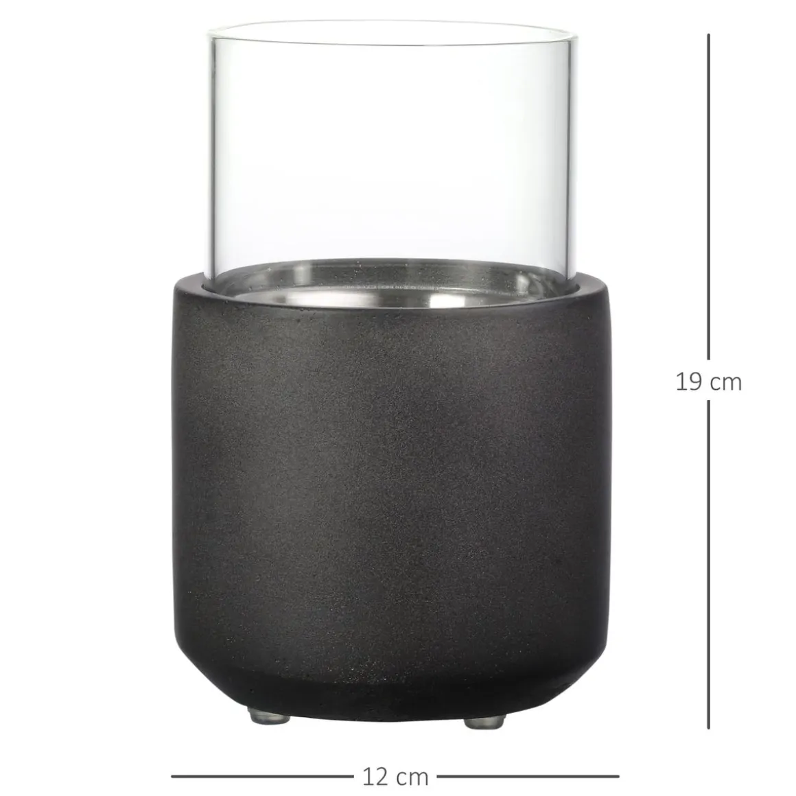 Chimenea de bioetanol Abeto Homcom sobremesa capacidad 0.4L gris 19xØ12 cm
