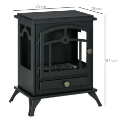 Chimenea de bioetanol Homcom 7000 BTU/h 0,9L negro 54x45x28 cm