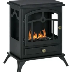 Chimenea de bioetanol Homcom 7000 BTU/h 0,9L negro 54x45x28 cm