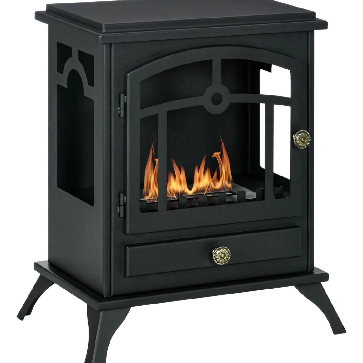 Chimenea de bioetanol Homcom 7000 BTU/h 0,9L negro 54x45x28 cm