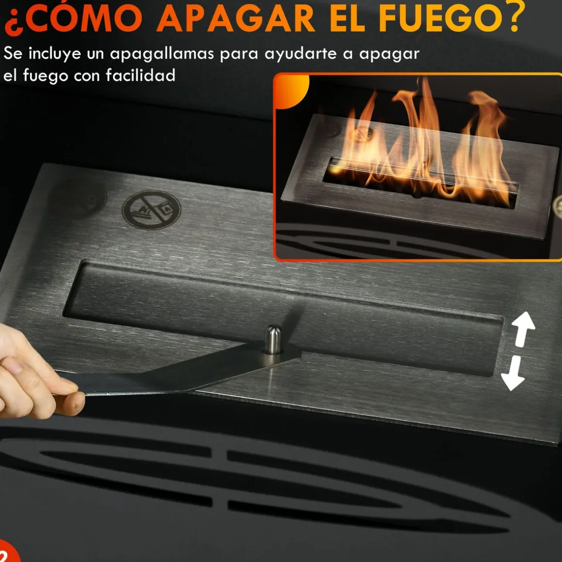 Chimenea de etanol Cerezo Homcom capacidad 1,2L negro 54x39x26 cm