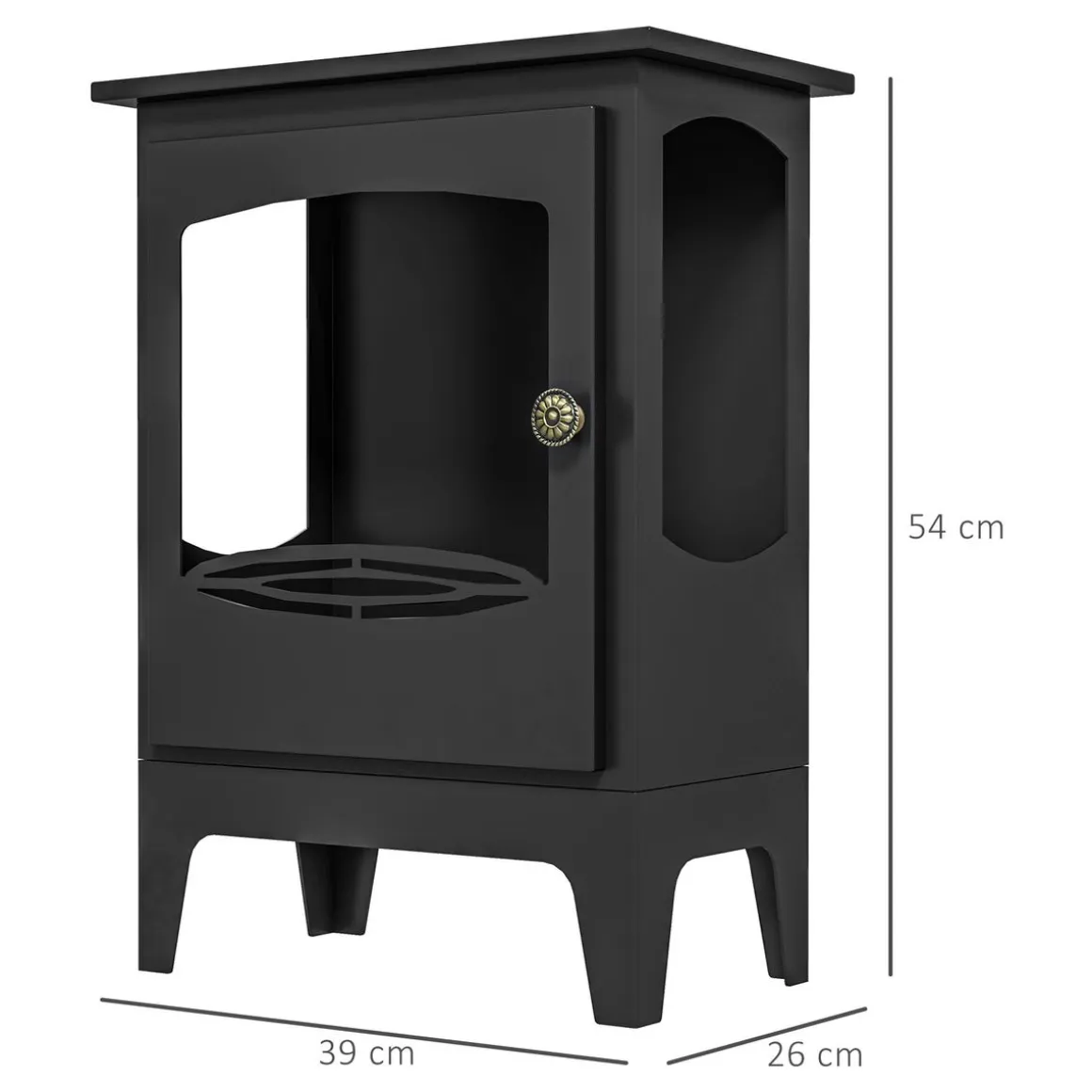 Chimenea de etanol Cerezo Homcom capacidad 1,2L negro 54x39x26 cm
