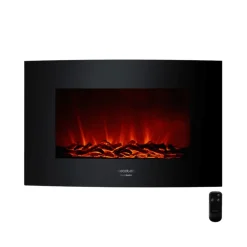 Chimenea eléctrica Cecotec Ready Warm 3510 Curved Flames 2000W mando a distancia 35’’ negro