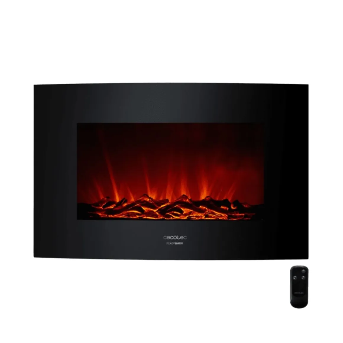 Chimenea eléctrica Cecotec Ready Warm 3510 Curved Flames 2000W mando a distancia 35’’ negro