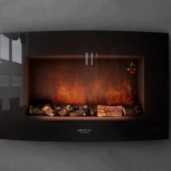 Chimenea eléctrica Cecotec Ready Warm 3510 Curved Flames 2000W mando a distancia 35’’ negro