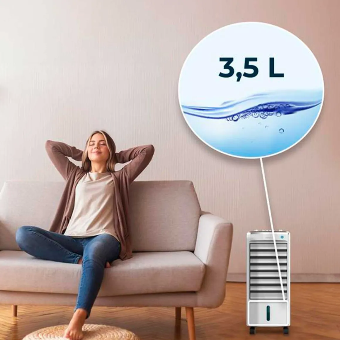 Climatizador evaporativo Cecotec EnergySilence 3500 Cool Compact 65W 3,5L blanco