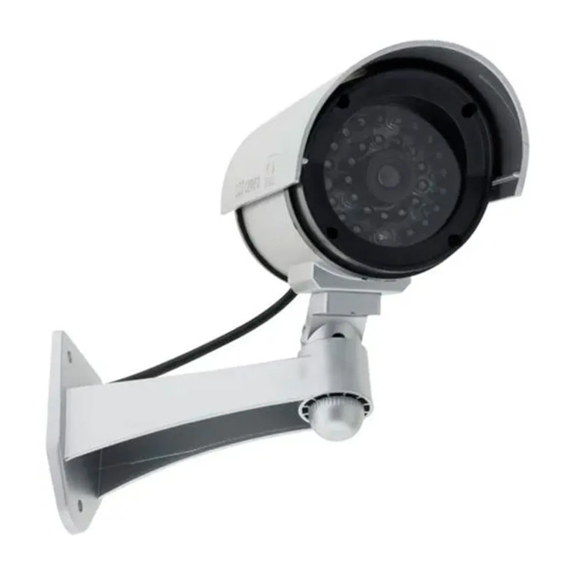 Cámara de seguridad ficticia luz indicadora integrada plata