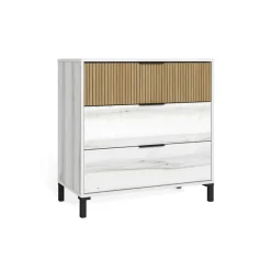 Cómoda Arles 3 cajones albo/rayado 81,3x80x40 cm