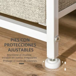 Cómoda Botanic Homcom 7 cajones de tela gris 63,5x30x71 cm