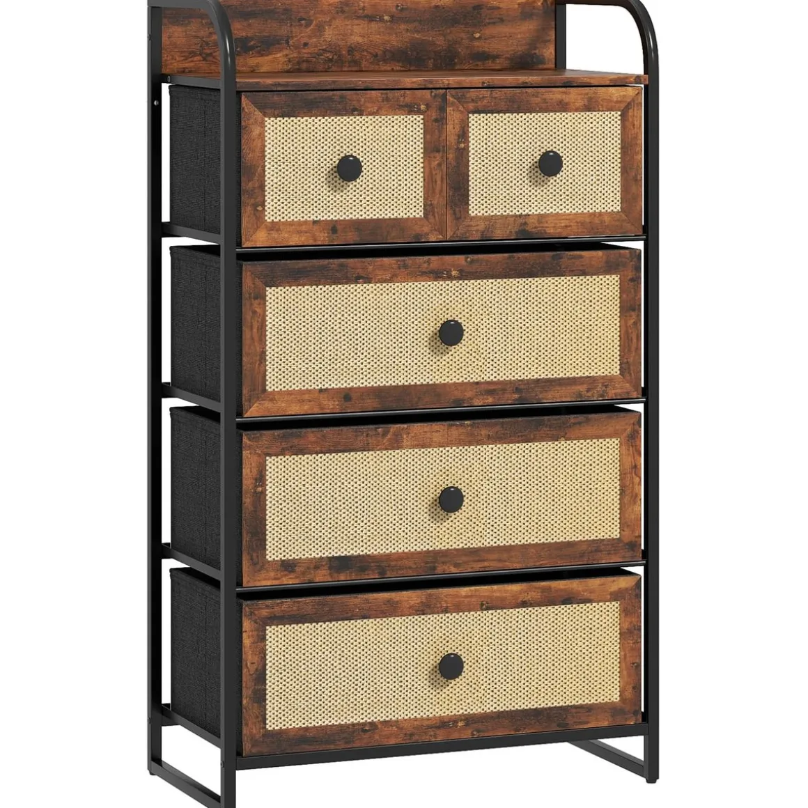 Cómoda Cleo Homcom 3 cajones grandes + 2 cajones pequeños marrón 99x58x29 cm