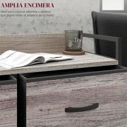 Cómoda Compás Homcom 6 cajones plegables gris 85x79x29 cm