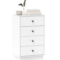 Cómoda Dakar Homcom 4 cajones blanco 75x47x29 cm