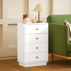 Cómoda Dakar Homcom 4 cajones blanco 75x47x29 cm