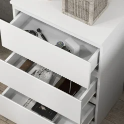Cómoda Dinamarca Homcom 3 cajones blanco 75x55x34 cm