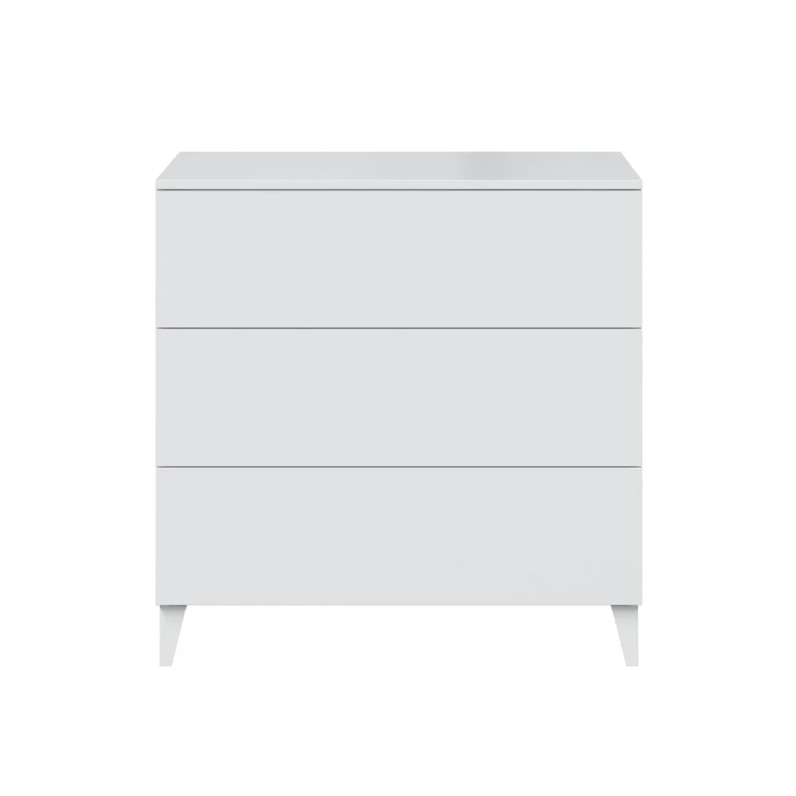 Cómoda Diva 3 cajones blanco brillo 76x80x40 cm