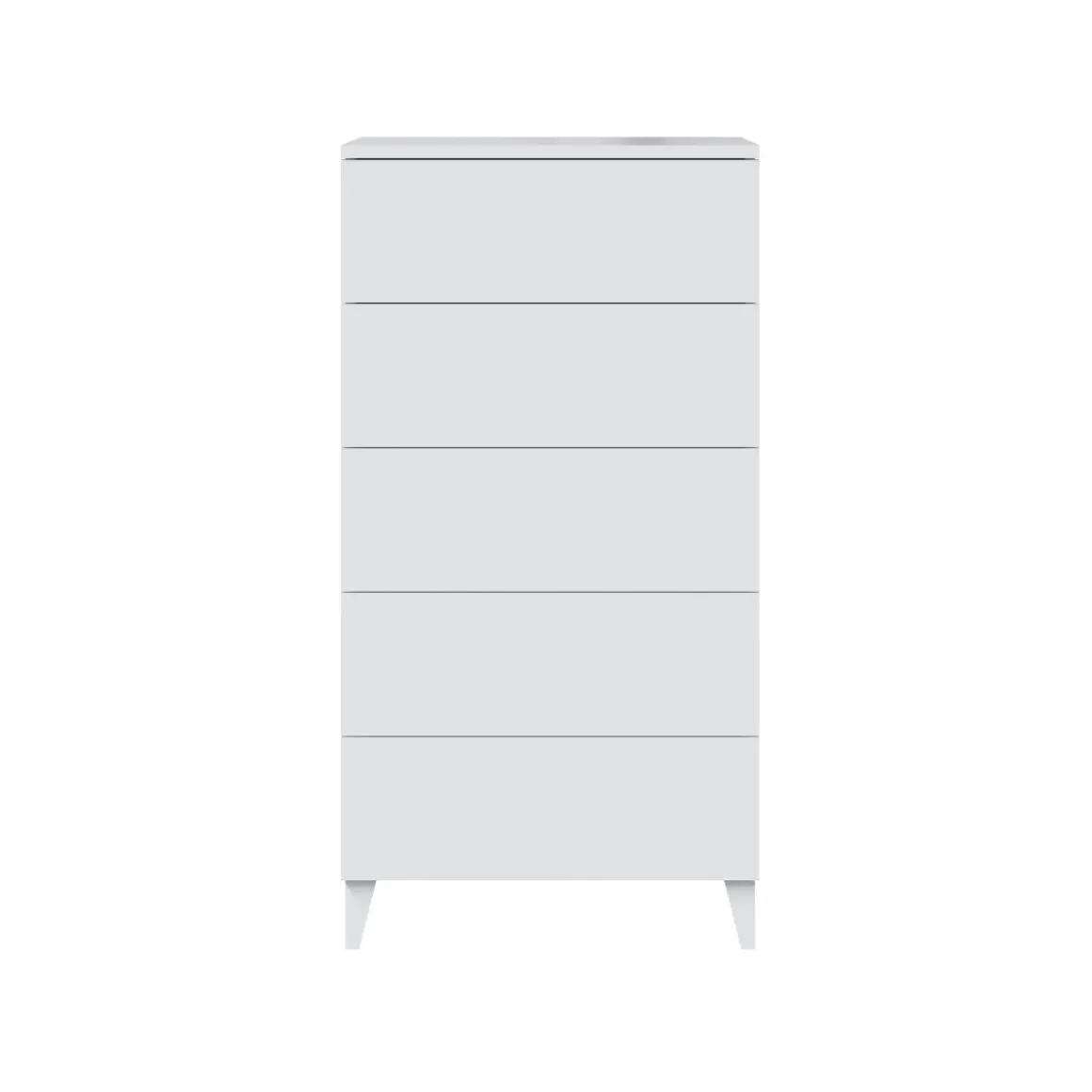 Cómoda Diva 5 cajones blanco brillo 117x61x40 cm