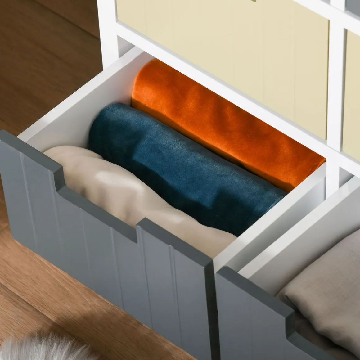 Cómoda Durham Homcom 6 cajones multicolor 58x62x28 cm