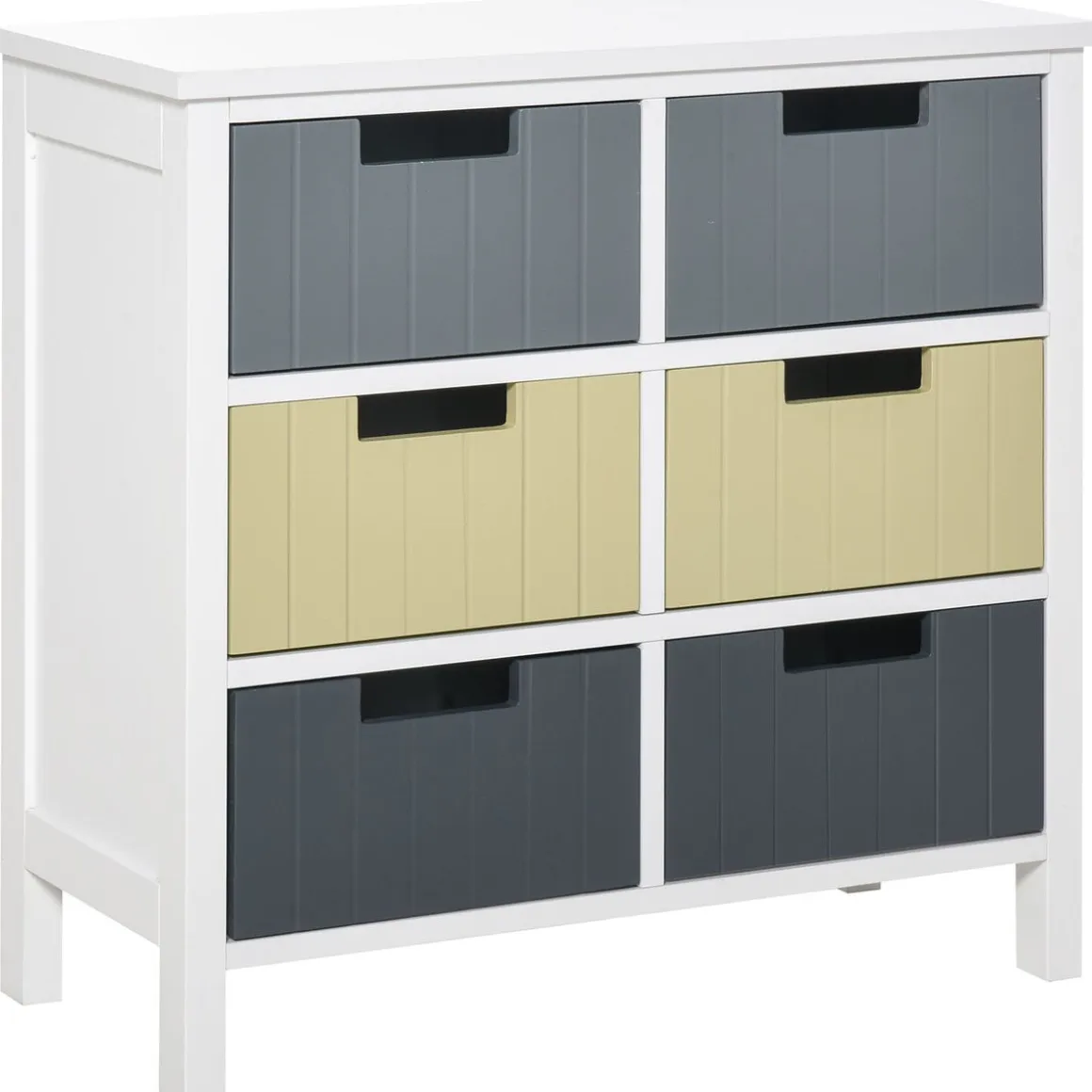 Cómoda Durham Homcom 6 cajones multicolor 58x62x28 cm