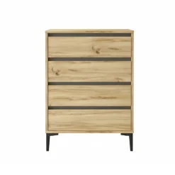 Cómoda Eclipse 4 cajones cambria/grafito 98,3x72x45 cm