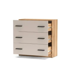 Cómoda Elba Mauvella 3 cajones blanco/natural 81x80x34,4 cm