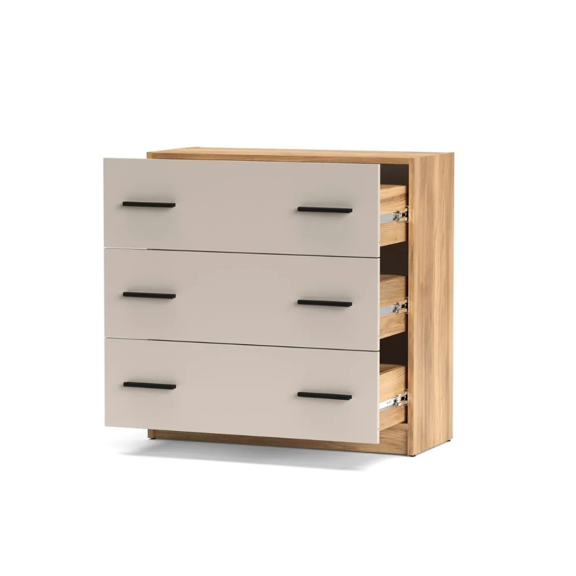 Cómoda Elba Mauvella 3 cajones blanco/natural 81x80x34,4 cm