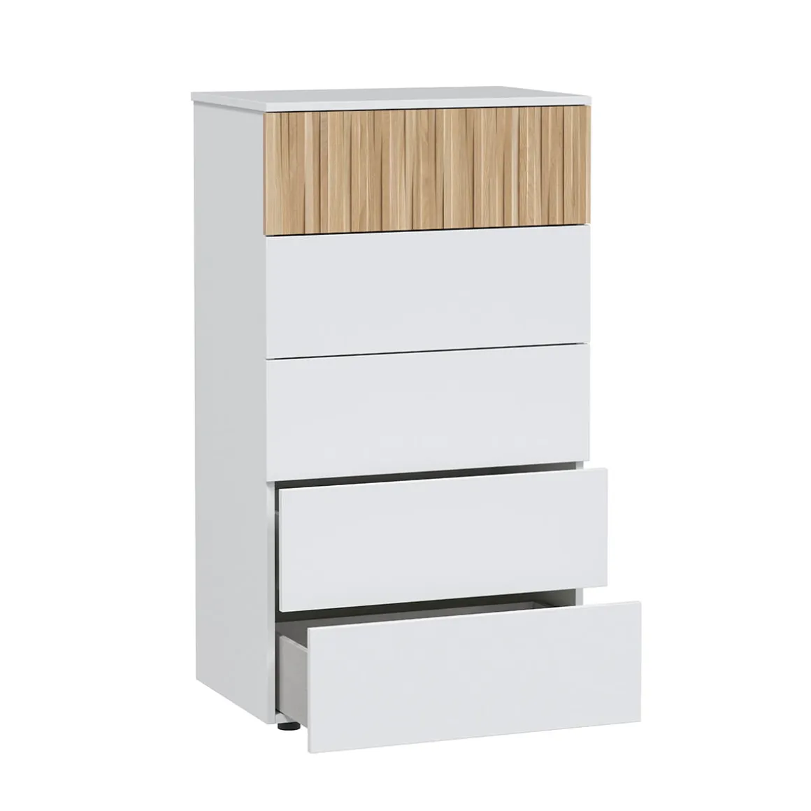 Cómoda Ethna 5 cajones blanco/natural 109x61x40 cm