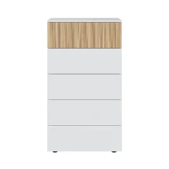 Cómoda Ethna 5 cajones blanco/natural 109x61x40 cm