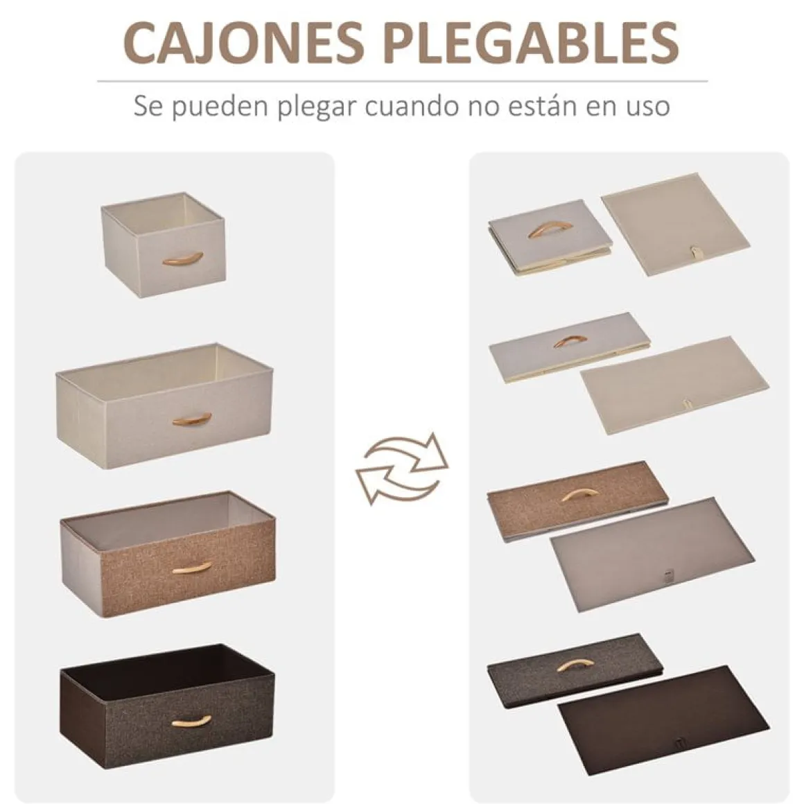 Cómoda Homcom 5 cajones de lino marrón 99x58x29 cm