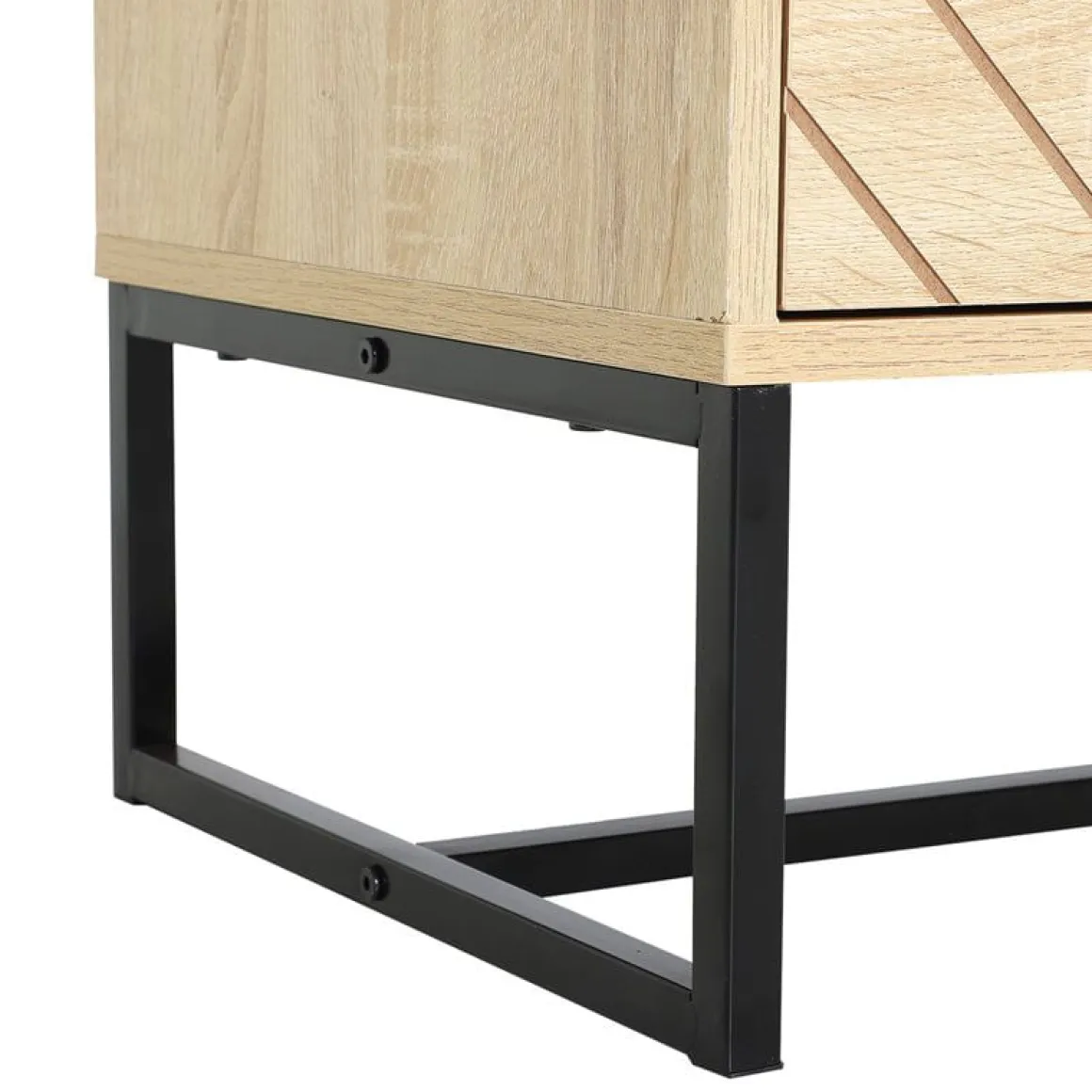 Cómoda Homcom 5 cajones diseño geométrico natural/negro 110x80x39,5 cm