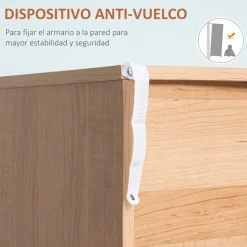 Cómoda Homcom 3 cajones natural/blanco 80x80x39 cm