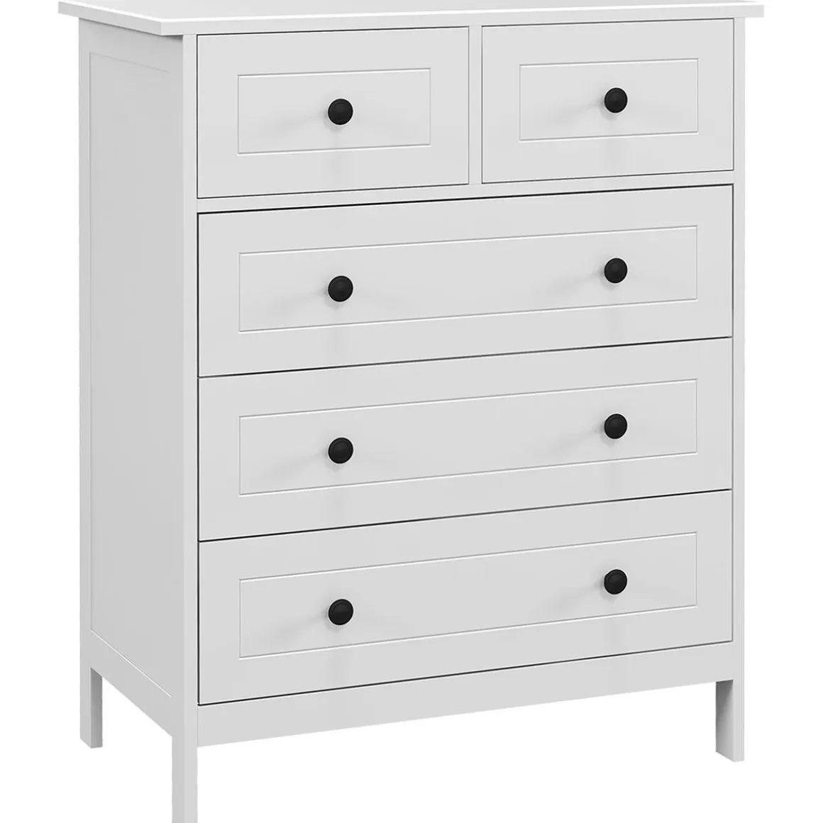 Cómoda Kalue Homcom 5 cajones blanco 91x74x40 cm