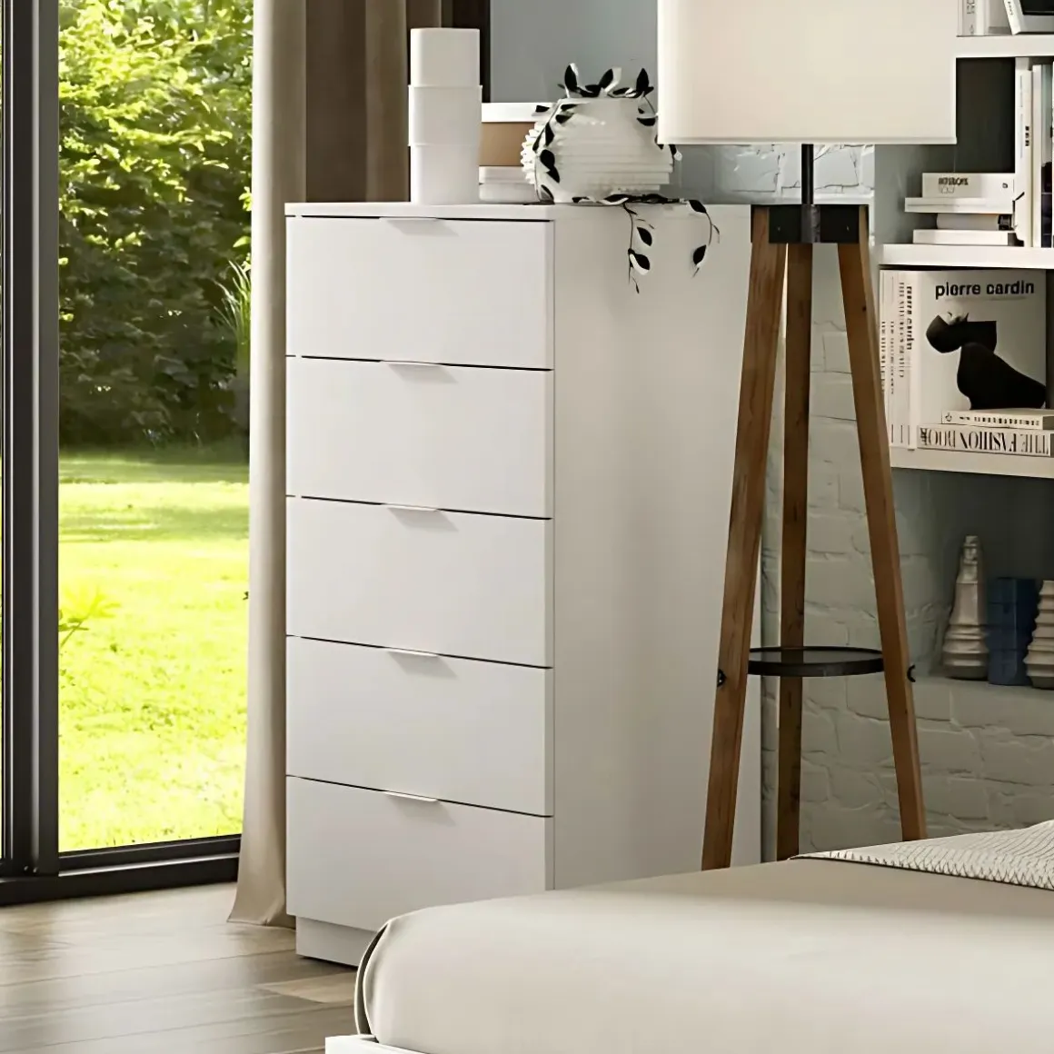 Cómoda Maya 5 cajones blanco 110x60x40 cm