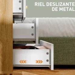 Cómoda Ónix Homcom 4 cajones blanco/natural 65x60x35 cm