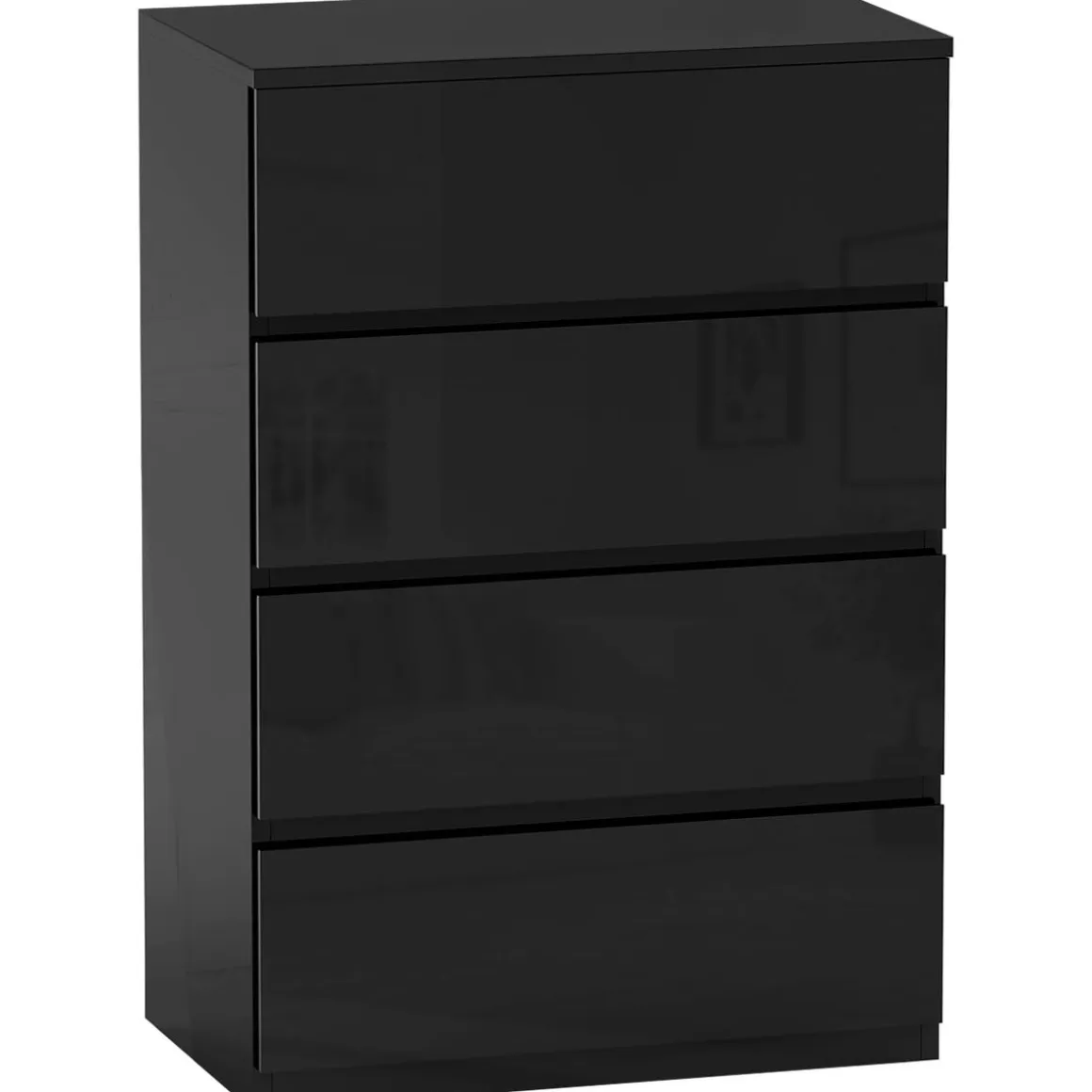 Cómoda Noche Homcom 4 cajones negro 80x55x34 cm