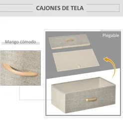 Cómoda Retal Homcom 4 cajones con estante gris/blanco 103x58x29 cm