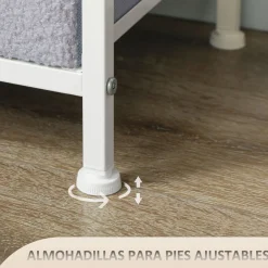 Cómoda Roble Homcom 9 cajones de tela gris 99x100x30 cm