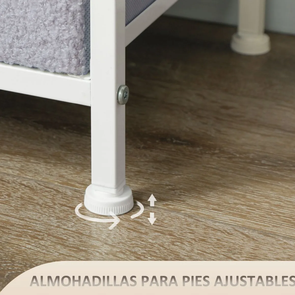 Cómoda Roble Homcom 9 cajones de tela gris 99x100x30 cm