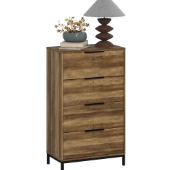 Cómoda Senda Homcom 4 cajones natural 105x62x35 cm