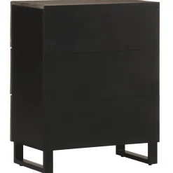 Cómoda Terma 3 cajones marrón oscuro 75x60x33 cm