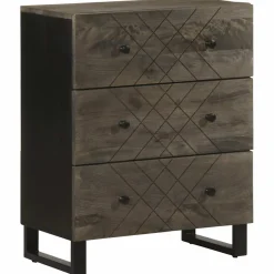 Cómoda Terma 3 cajones marrón oscuro 75x60x33 cm