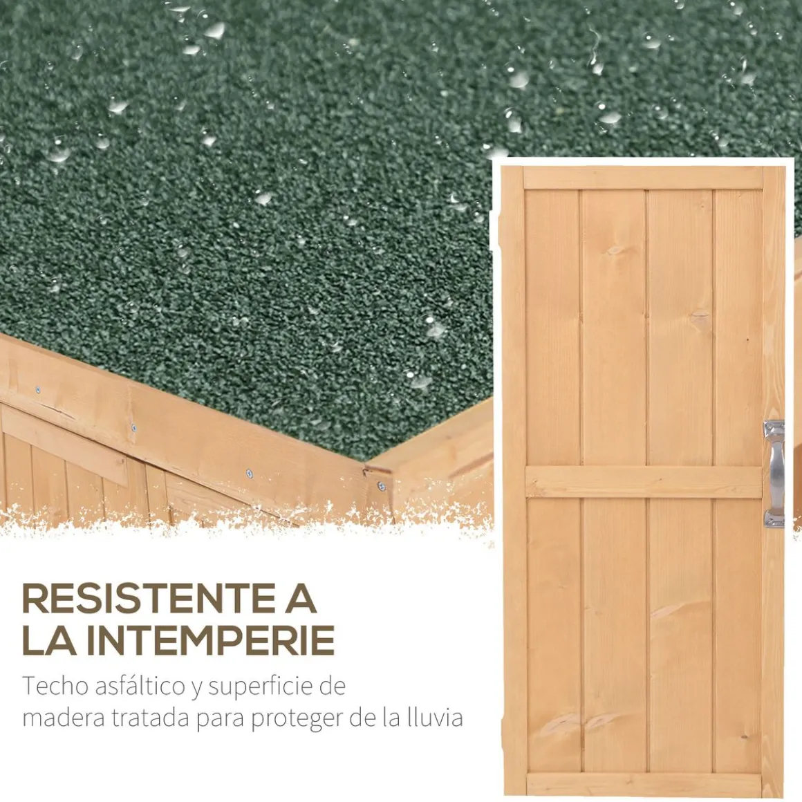 Cobertizo Caracol Outsunny 2 puertas techo abatible 88x74x43 cm