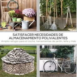 Cobertizo Caraz Outsunny lona impermeable 200x240x200 cm