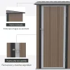 Cobertizo de jardín Canadá Outsunny puerta con pestillo + techo inclinado marrón 177-189x142x84 cm