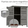 Cobertizo de jardín Jack Outsunny 2 puertas + 2 estantes interiores gris 96,5x87x46,5 cm