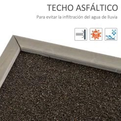 Cobertizo de jardín Jack Outsunny 2 puertas + 2 estantes interiores gris 96,5x87x46,5 cm