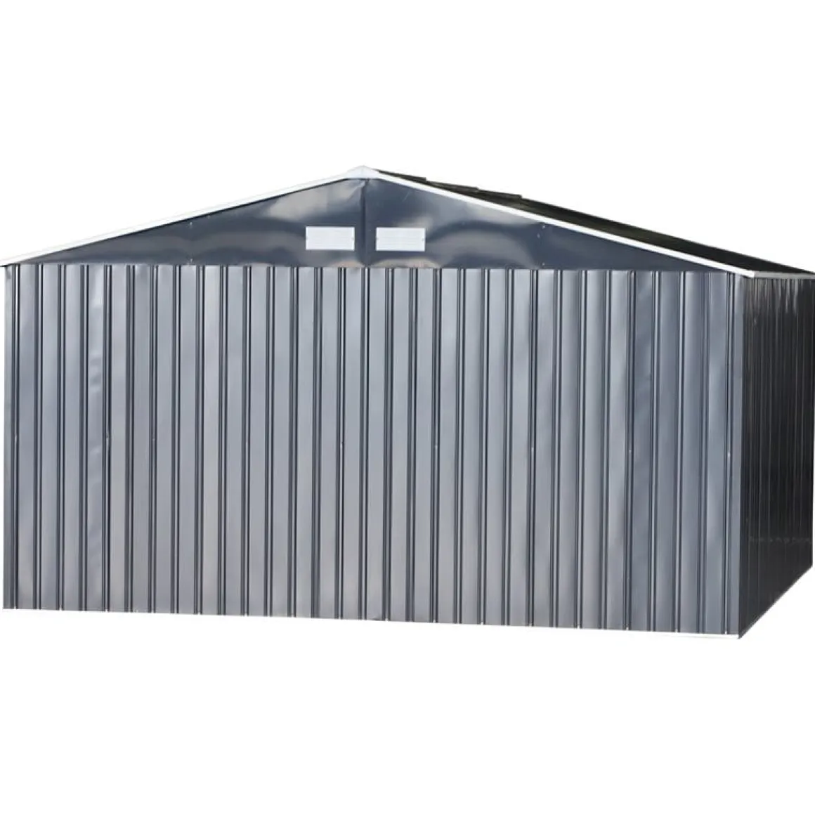 Cobertizo de jardín Outsunny puertas correderas gris 200x340x386 cm