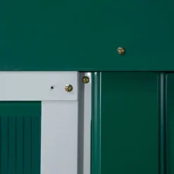 Cobertizo de jardín Outsunny puertas correderas verde 200x340x386 cm