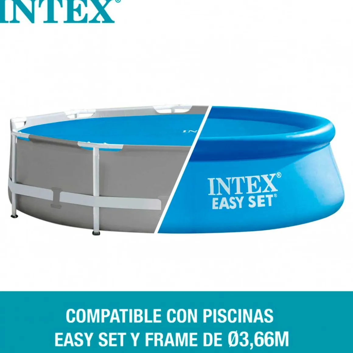 Cobertor circular Intex para piscinas Easy Set/Metal Frame azul Ø366 cm