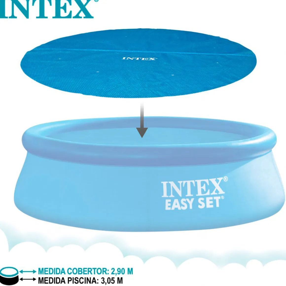 Cobertor circular Intex para piscinas Metal Frame y Easy Set azul Ø290 cm